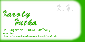 karoly hutka business card